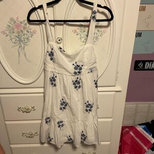 Altar'd State White and Blue Floral Dress